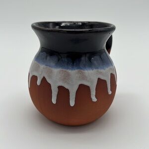 Handmade | Art | Ornamental Handcrafted Red Clay Mug With Blue And ...